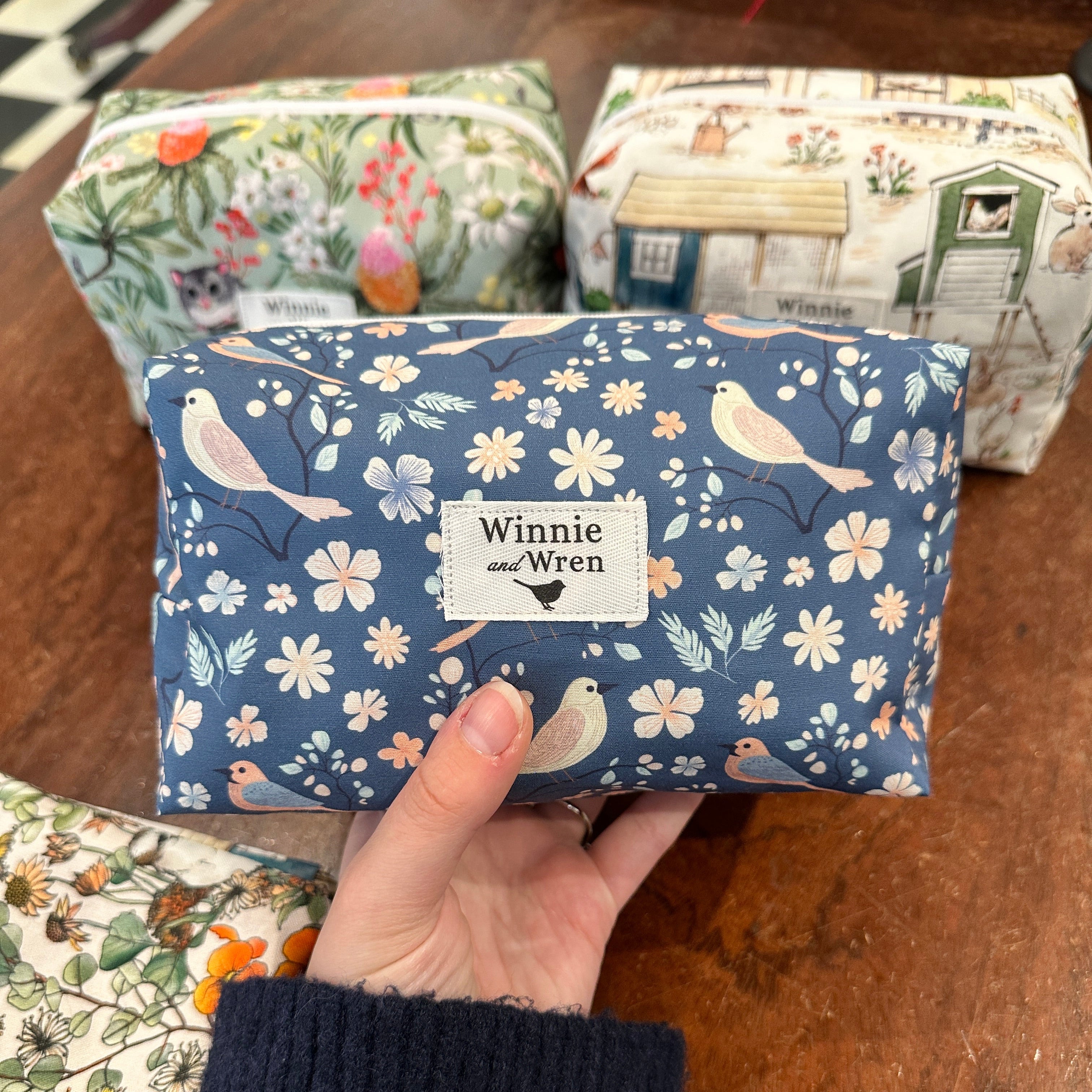 Blue Fairy Wren Handmade Makeup Bag