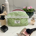 Lace Green Daisy Handmade Makeup Bag