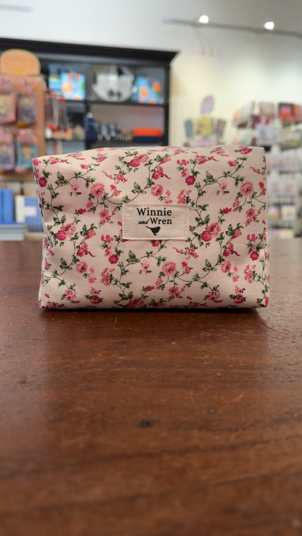 Small Cosmetic Bag - Pink Roses