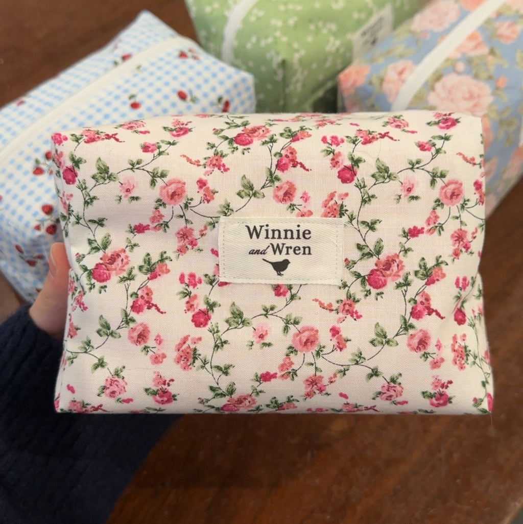 Small Cosmetic Bag - Pink Roses