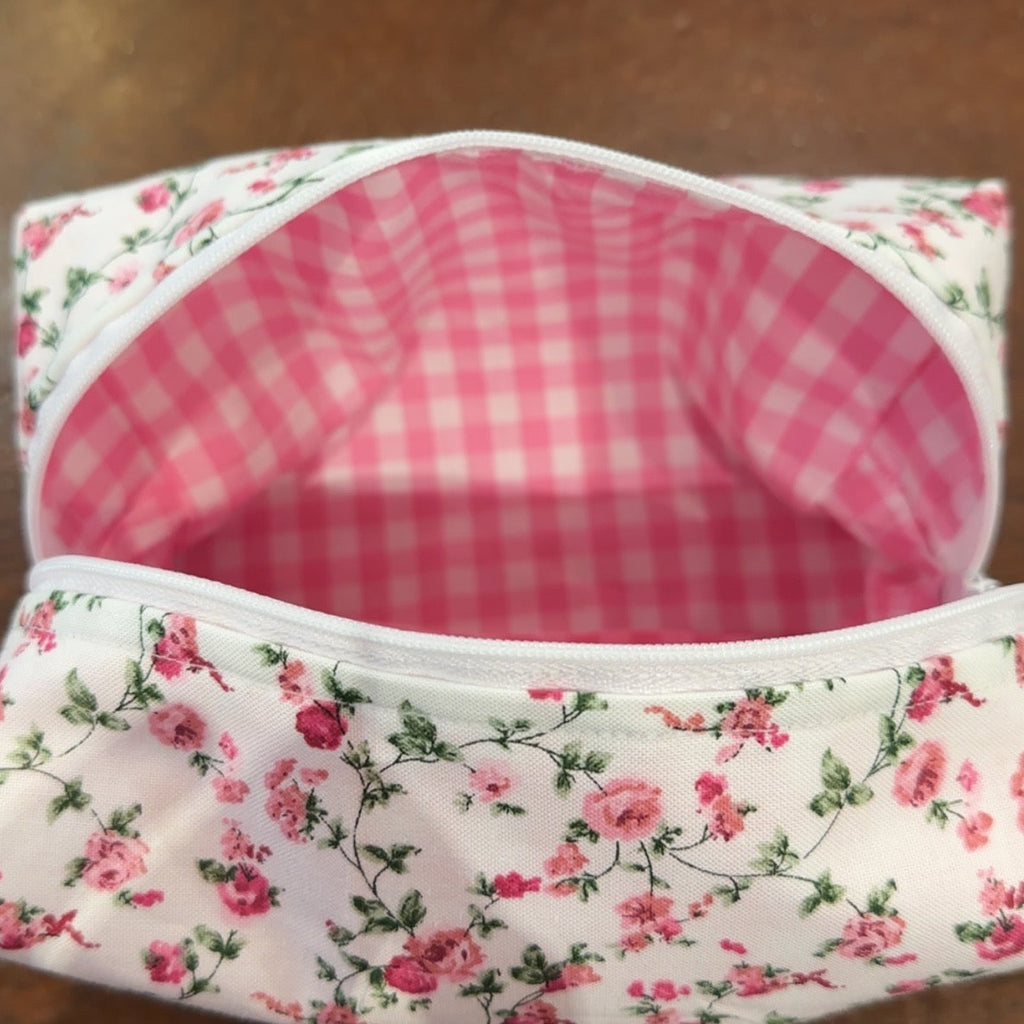 Small Cosmetic Bag - Pink Roses