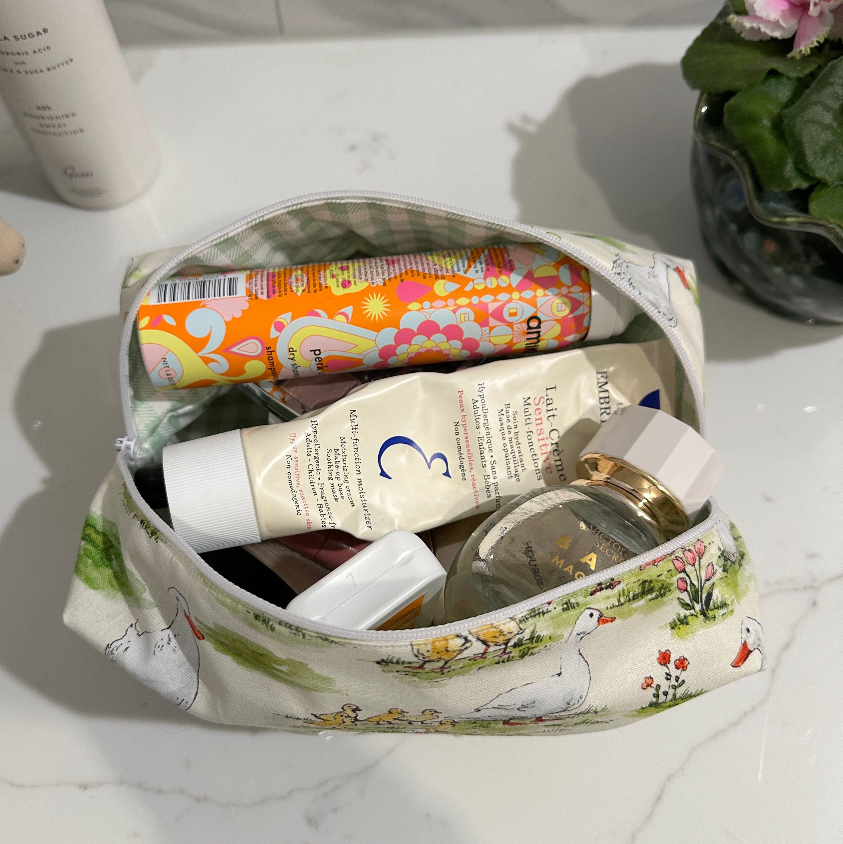 Cottage Geese Handmade Makeup Bag