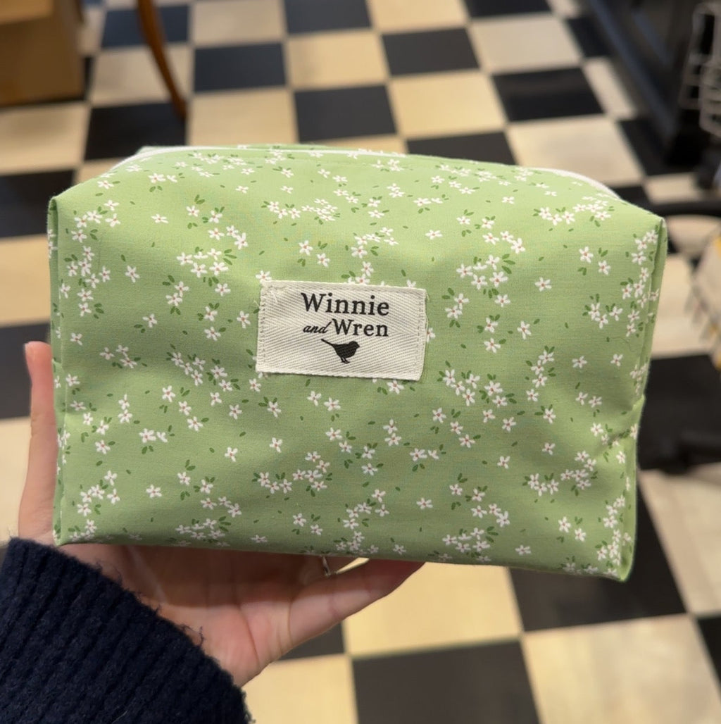 Small Cosmetic Bag - Green Daisy